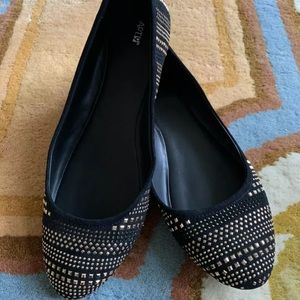 Black Studded Flats Size 9.5 Excellent Condition
